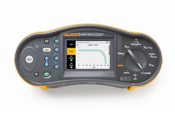 Fluke FLK-SMFT-1000/KIT Kit de instrumentos solares SMFT-1000: Comprobación multifunción y analizador de rendimiento, trazador de curva