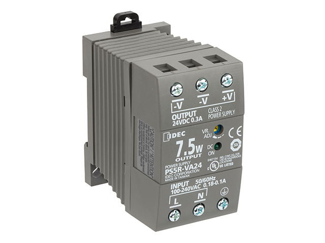 Switching Power Supply, 7.5 Watt, 85-264 VAC/100-370 VDC Input Voltage - 24 VDC Output Voltage, 0.65 A Output Current, DIN Rail Mountable, UL508 Listed