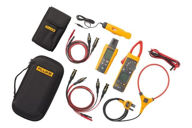 Fluke FLK-393-IRR-PVLEAD Kit de instrumentos para energía solar: pinza amperimétrica 393 FC, medidor de irradiancia y cables de prueba