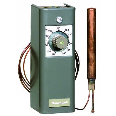 Proportional Temperature Controller, 0F To 100F Set Point, 3F To 30F Throttling Range, 135 Ohm Output, Copper Bulb, 5