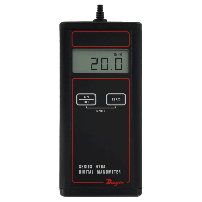 Manómetro digital, rango de -20 a 20" columna de agua.