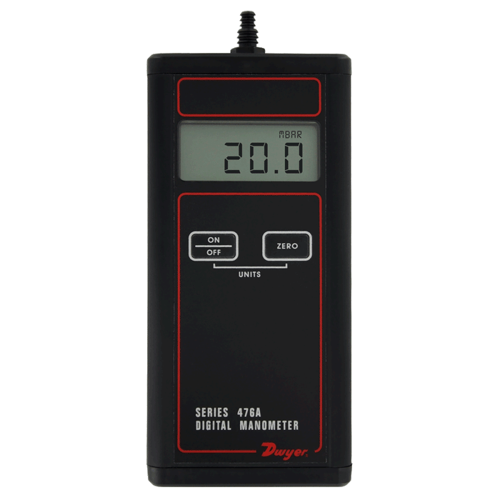 Manómetro digital, rango de -20 a 20" columna de agua.