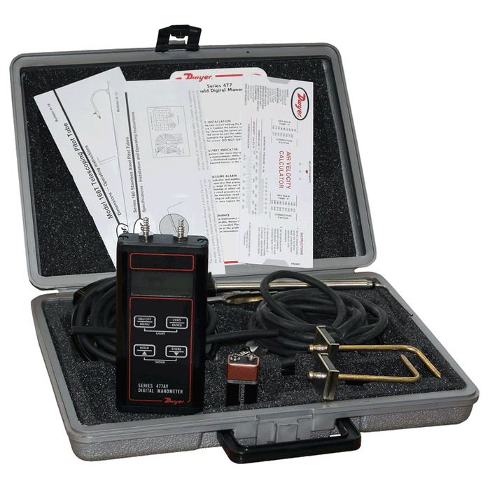 Kit de velocidad de aire, 0-50.8 cm (0-20") de columna de agua