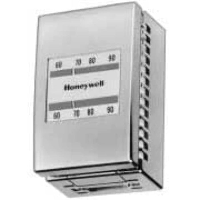 Pneumatic Thermostat, Reverse Act, No Cover, Deg F Satin Chro Hermostats Adjustable, Bi-Lingual French Celsius Model R