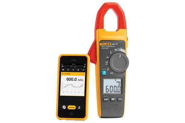 Fluke 902 FC Pinza amperimétrica Bluetooth para sistemas HVAC, verdadero valor eficaz