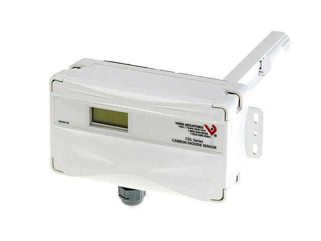 Duct CO2 Sensor,  No Humidity, Transmitter, 0 to 2000/5000 ppm (programmable), 60 Sec Response Time, NDIR Sensor, 4-20 mA or 0 to 10 VDC,                         Self Calibrating, 5 Year Calibration Interval Recommended, LCD Display