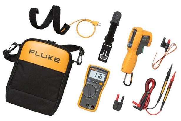 Fluke 116/62 MAX+ Kit combinado para técnicos HVAC con multímetro 116 y termómetro IR 62 MAX+
