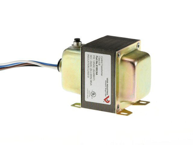 Control Transformer, 99 VA, 120 VAC Input - 24 VAC Output, Single Hub & Foot Mount, Class 2, 30 ft. Leads, Circuit Breaker, UL Listed