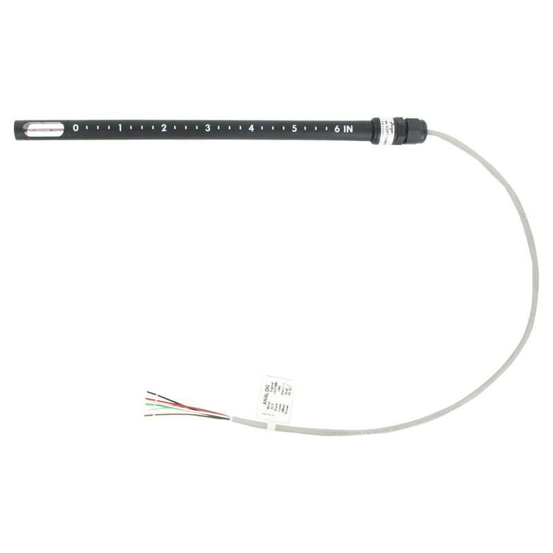 Air velocity transmitter, 3% Accuracy, 10 m/s, 6" probe, 20" pre-wired cable, analog output