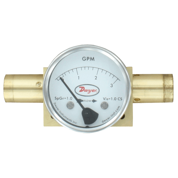 Rango de 0-1 GPM de agua, NPT de 1/4", cuerpo de latón