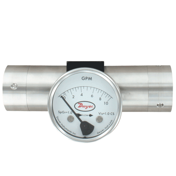 Rango de 0-5 GPM de agua, NPT de 1/4", cuerpo de acero inoxidable