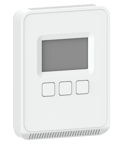 Wall Humidity Sensor, 1K Ohm Platinum RTD, ±2% from 10 to 80% RH @ 25°C (77 °F), LCD Display, Matte White