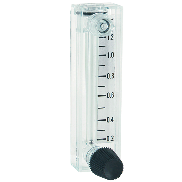 Medidor de flujo, rango de 0.3-3.5 LPM de agua.