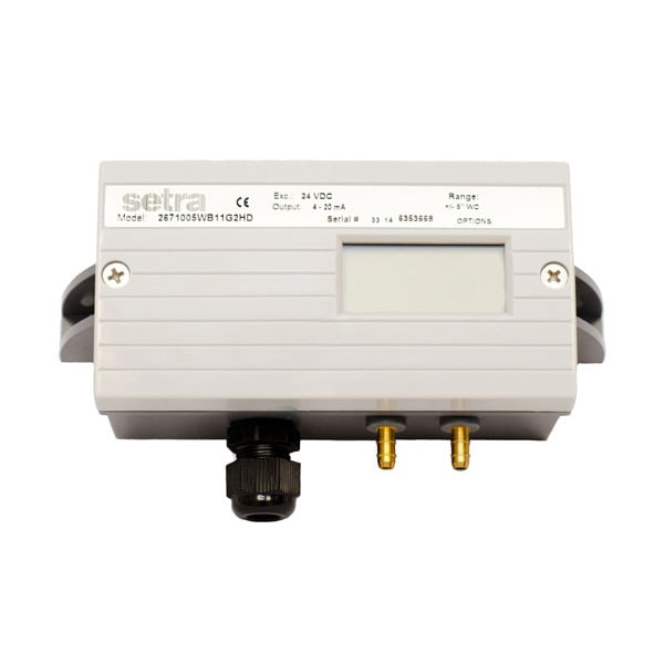 Transmisor de Presión Diferencial, Aire, Gases, Con Display, Rango +/-1inWC Salida 4-20mA