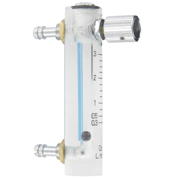 Medidor de flujo de oxígeno, escala de 0.3-3 LPM.