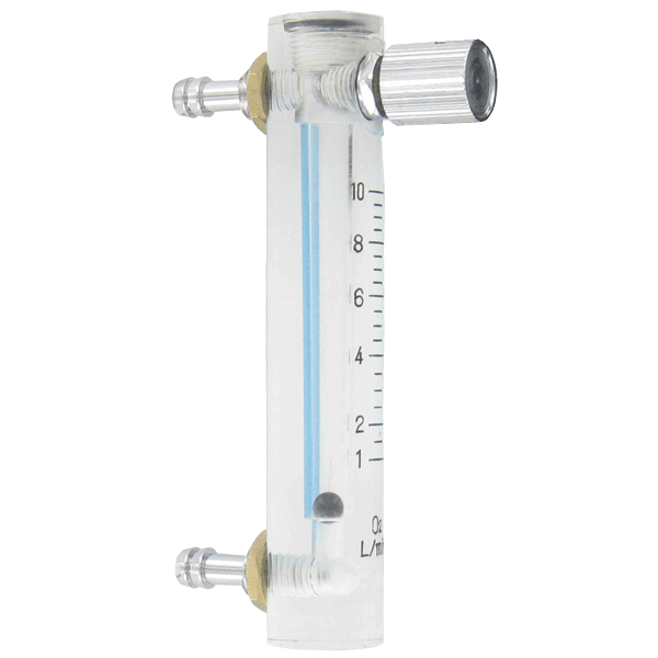Medidor de flujo de oxígeno, escala de 1.0-10 LPM.