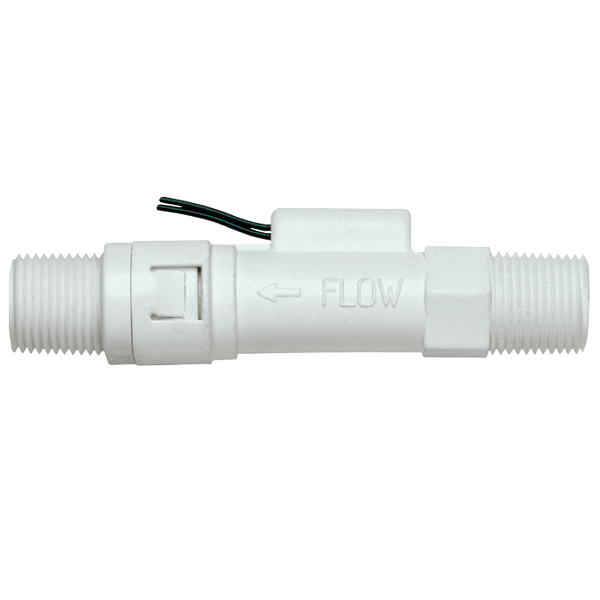 Interruptor de flujo de polipropileno, punto de ajuste de accionamiento de 1.5 GPM (5.68 LPM), NPT de 3/8".