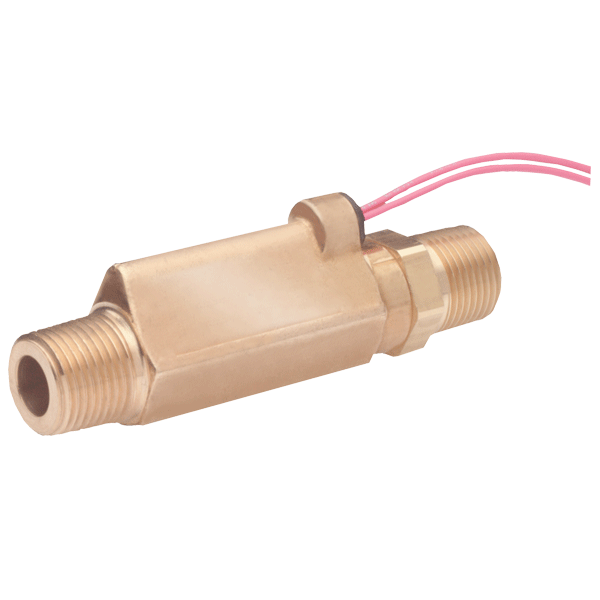 Interruptor de flujo de latón de alta presión, punto de ajuste de accionamiento de 0.25 GPM (0.95 LPM).