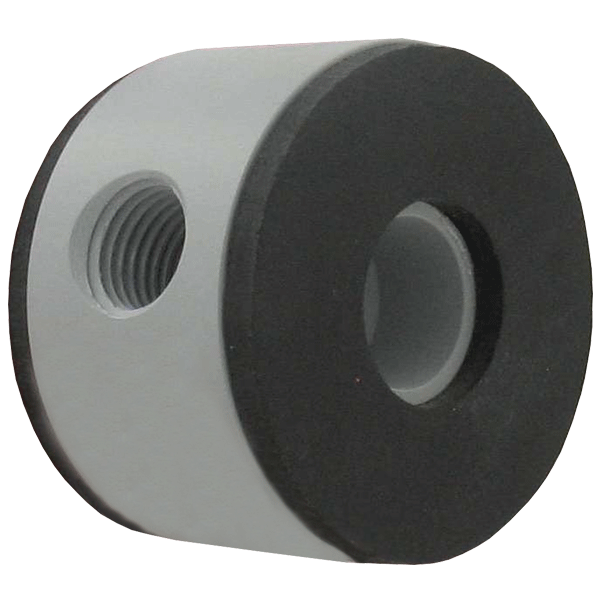 Medidor de flujo de placa con orificios hecho de PVC, tamaño de línea de 1 1/2", 0.800" de calibre, beta de 0.5, capacidad de agua: 100" presión diferencial columna de agua, flujo de 22.73 GPM