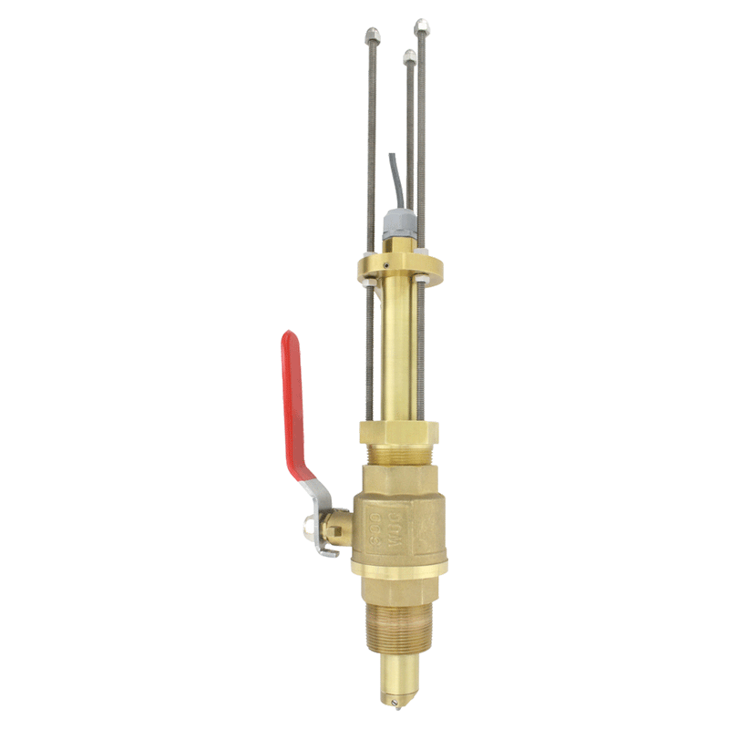Paddlewheel flow sensor, insertion style, analog output, brass body, 1-1/2" NPT connection FKM seals, tungsten-carbide shaft, PTFE bearings