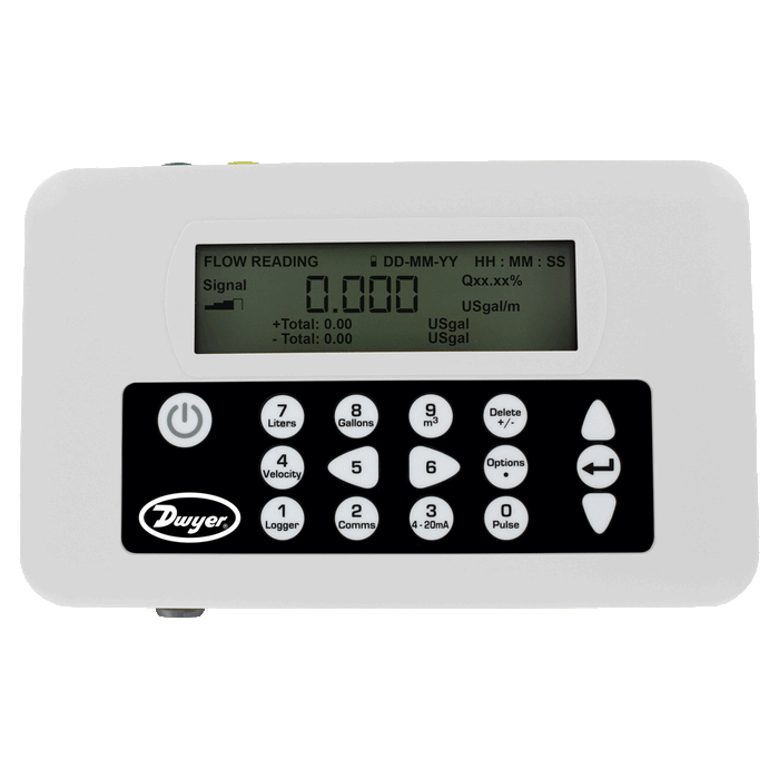 Medidor de flujo ultrasónico port til tipo A/B, tamaño de tubo de 0.5 a 4.5" (13 mm a 115 mm), transductores con registrador de datos.