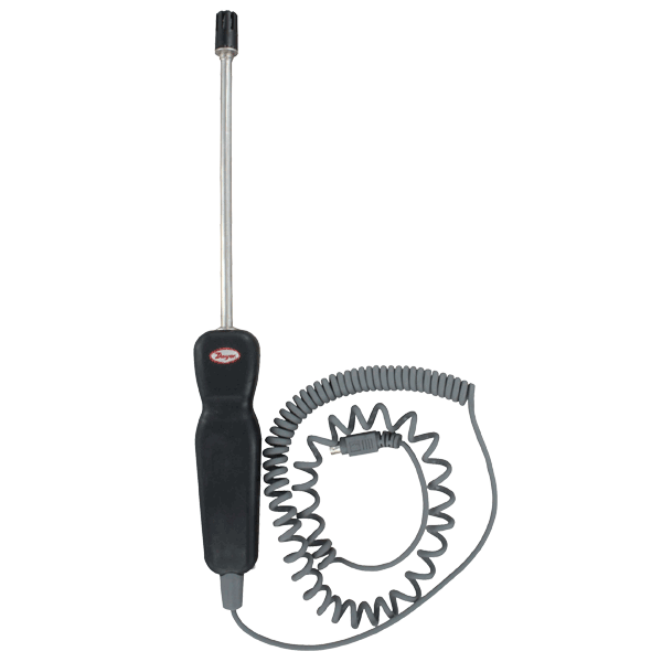 Sonda de humedad y temperatura con cable enrollado para termohigrómetro.