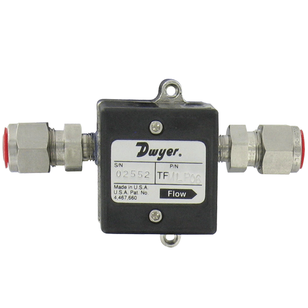 Medidor de flujo de turbina para líquidos, rango de 0.32 a 3.2 GPH (0.02 a 0.2 LPM), conexión de 1/4" de diámetro externo.