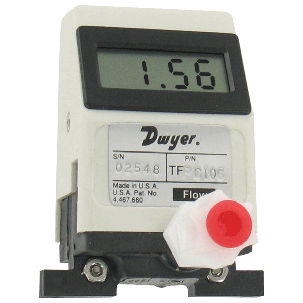 Medidor de flujo de turbina para gases, rango de 0.085 a 0.42 SCFH (0.04 a 0.2 LPM), conexión de 1/8" de diámetro externo.