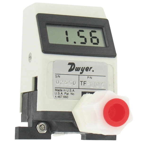 Medidor de flujo de turbina para líquidos, rango de 0.79 a 7.9 GPH (0.05 a 0.5 LPM), conexión de 1/4" de diámetro externo.