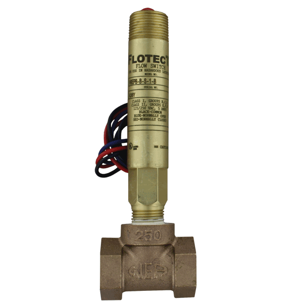 Interruptor de flujo tamaño miniatura, cuerpo superior e inferior de latón, NPT de 1/2", T de hierro.