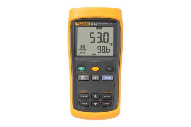 Fluke 53 II Termómetro digital de entrada única con registro de datos
