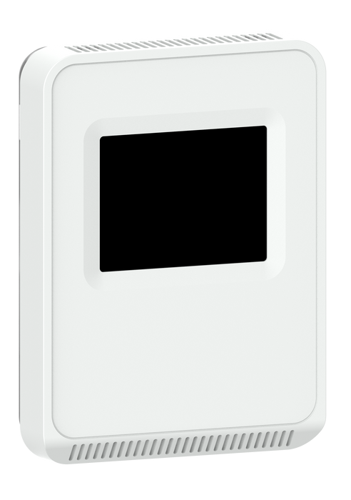 CO2 Wall Sensor, Color Touchscreen LCD Display, Analog Output, No Humidity, 1K Platinum RTD, 0 to 2000/5000 ppm (selectable)