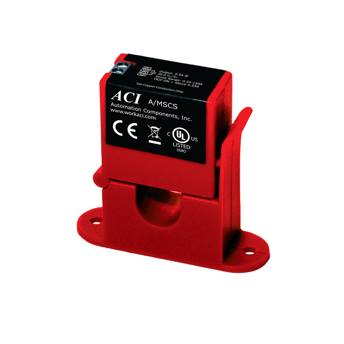 Current Switch, Miniature - Fixed Trip Point, Split Core, 0 to 150A Range, 0.55A or Less Trip Point, 1A @ 36 VAC/VDC Con