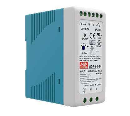 DC Power Supply, 100-240 VAC Input - 24 VDC Output, 60 Watt