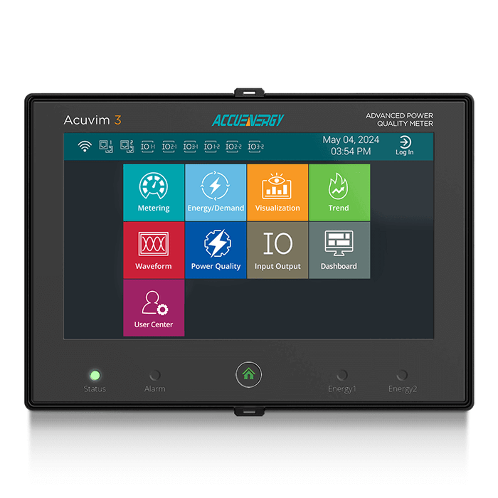 Power Meter, Panel Mount, 16MB Data Logging, 5A/1A CT Output, LCD Display, 100~415Vac 50/60Hz or 100~300Vdc Power Supply