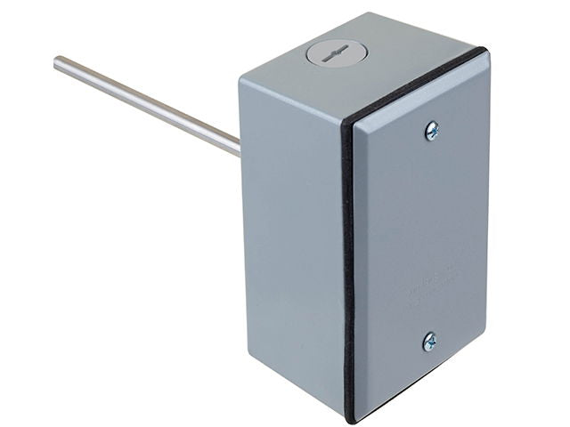 Duct Temperature Sensor - Rigid, 10K-3 Thermistor, Resistance Output, 6 in. Stainless Steel Probe, NEMA 3R Enclosure, 3-Point NIST Certification, 5 Year Limited Warranty
