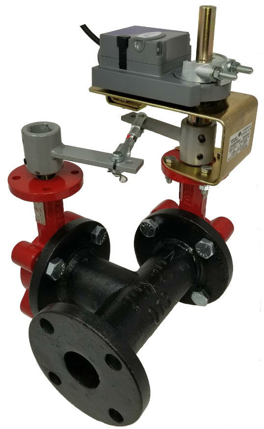 Válvula de Mariposa Johnson Controls, 3 Vías, 2in, Actuador 24Vac, 24Vdc, Control On/Off, Punto Flotante, 0-10Vdc, 2-10Vdc