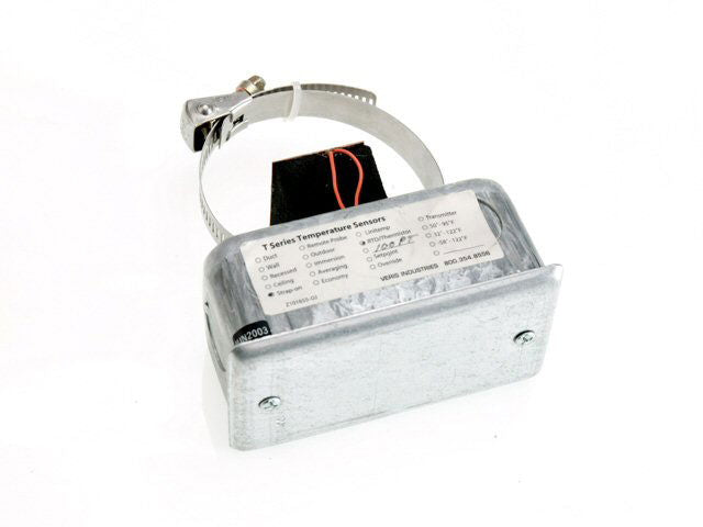 Strap-On Temperature Sensor, 1K Platinum RTD, 2" to 5" Diameter Pipe, 3-Point NIST Calibration
