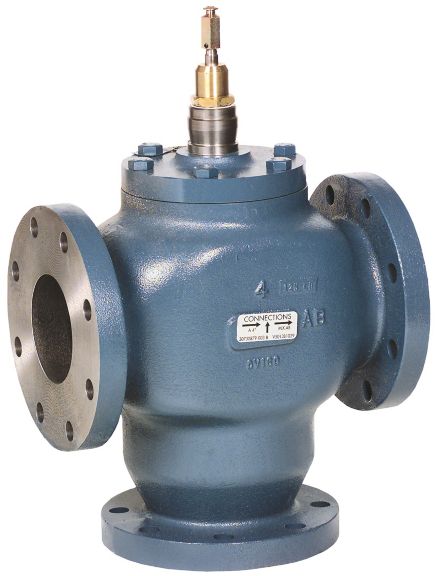 3 In. Pipe Size, 3-Way Diverting, Flanged, 3/4" Stroke, 100 Cv. Steam Hermostats Adjustable, Bi-Lingual French Celsius
