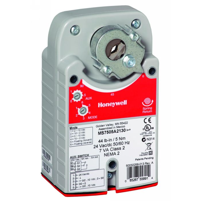 Damper Actuator, Spring Return, 27 Lb-In (5 Nm), Two Position Control, 100-250 Vac, 50/60 Hz 50/60 H Z (N10010-Sw2) Re