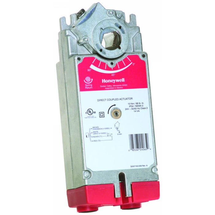 Damper Actuator, Spring Return, 175 Lb-In, Two-Position Control, 2 Internal Switches, 24 Vac +/-20%, 50/60 Hz, 24 Vdc