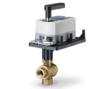 1 1/4" 3-Way Ball Valve -Characterizing Disc, Chilled Water Hot Water Up To 50% Glycol, CV 25, 24 VAC, Proportional [0