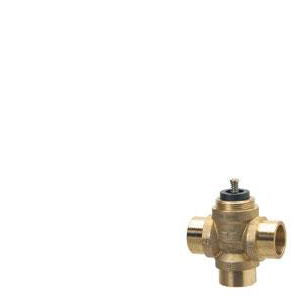 1/2" 3-Way Zone Valve, CV 1.0, Sweat, Brass Trim, Water, Glycol Solutions Up To 50%, 34°F to 230°F Medium Temperatur