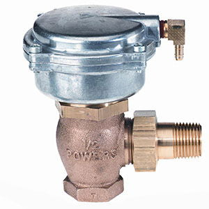 3/4" 2-Way Angle Union Valve, CV 4.6, Normally Open Pneumatic Actuator, 3-8 psi Spring Range