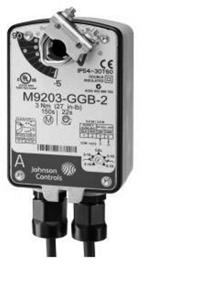 Actuador Johnson Controls para Damper, Alimentación 24Vac, 24Vdc, Control On/Off, Torque 27 in-lb