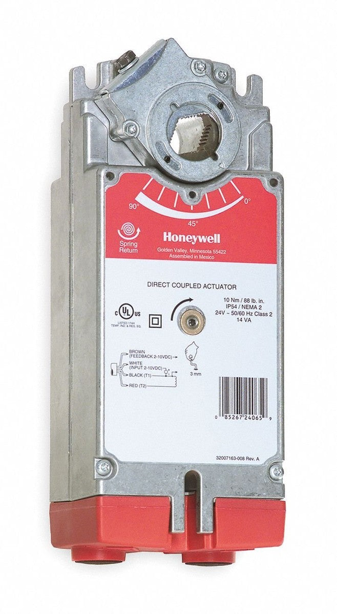 Damper Actuator, Spring Return, 20 Nm, (0)2-10Vdc & Floating Control, Adj. Start & Span, 2 Internal Switches, 24 Vac +