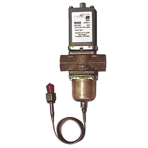 Pressure Actuated Water Regulating Valve, 3/4" NPT Pipe Size, Threaded Inlet and Outlet, 70-260 psig Opening Point Range, 48 in. Capillary w/1/4" Flare Nut, Maximum Water Temperature 170°F (77°C)