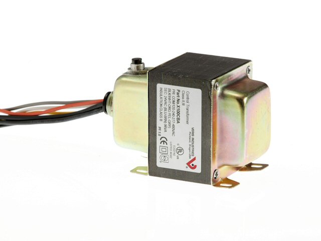 CONTROL TRANSFORMER, 100VA, MLTTP-24VAC, CB, Ft & Sngl Hub