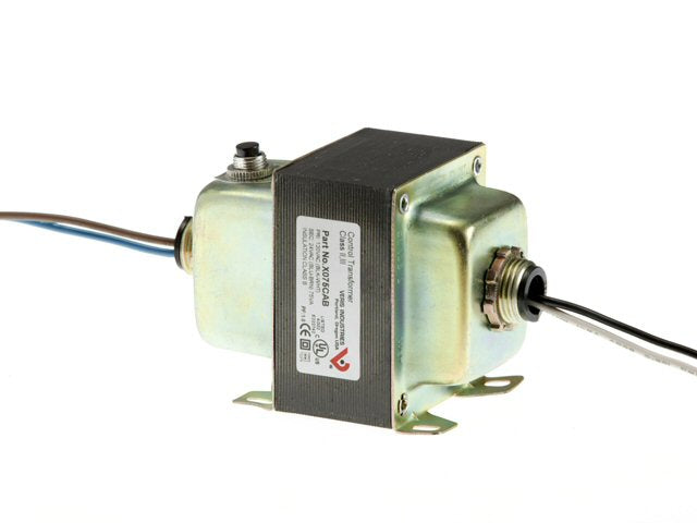 CONTROL TRANSFORMER, 75VA, 120-24VAC, CB, FT&TWO HUB