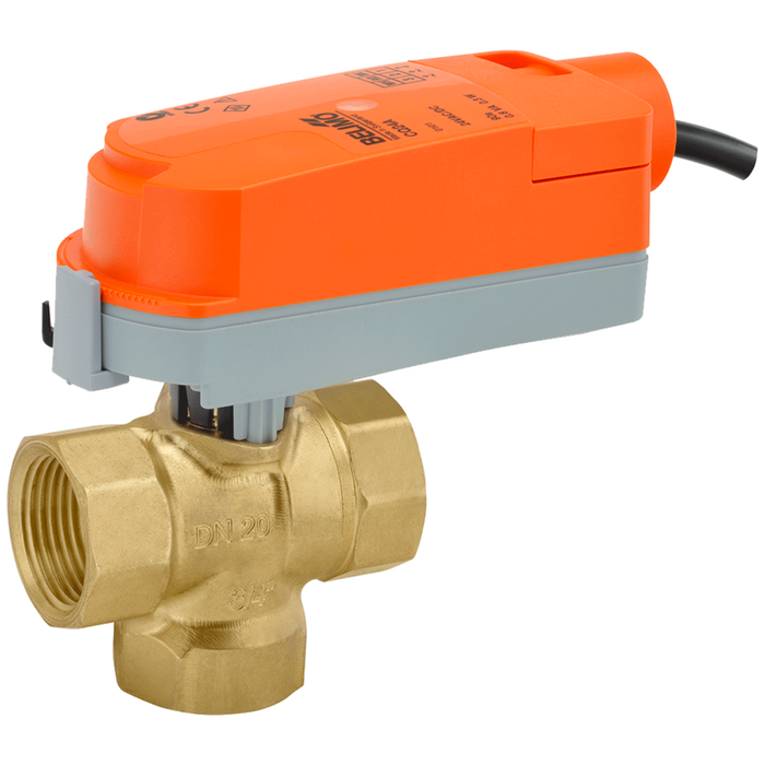 Z3075QPF-J+CQBUP-3 - ZoneTight Válvula de Zona Belimo, 3 Vias, 3/4in, On/Off, Flotante, 120Vac, 240Vac